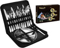 Camping Mess Kits with Portable Case Stainless Steel Outdoor Picnic Dinnerware Set with Plate Spoon Fork Knife Cloth Napkins