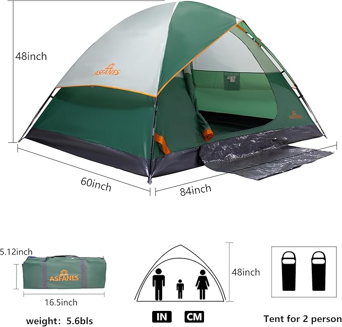 2-12 Person Tents for Camping Waterproof Backpack Double Layer Tents Perfect Picnics Fishing and Backyard Camping