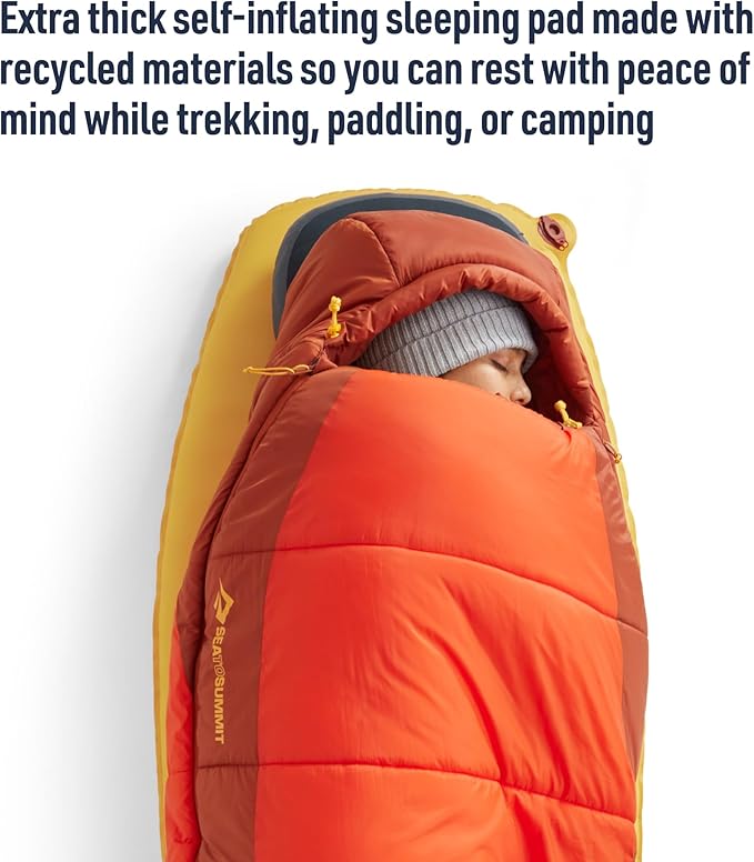 Sea to Summit Pursuit Plus Extra-Thick Self-Inflating Sleeping Mat for Camping and Backpacking Rectangular - Regular (72 x 25 x 3 inches)