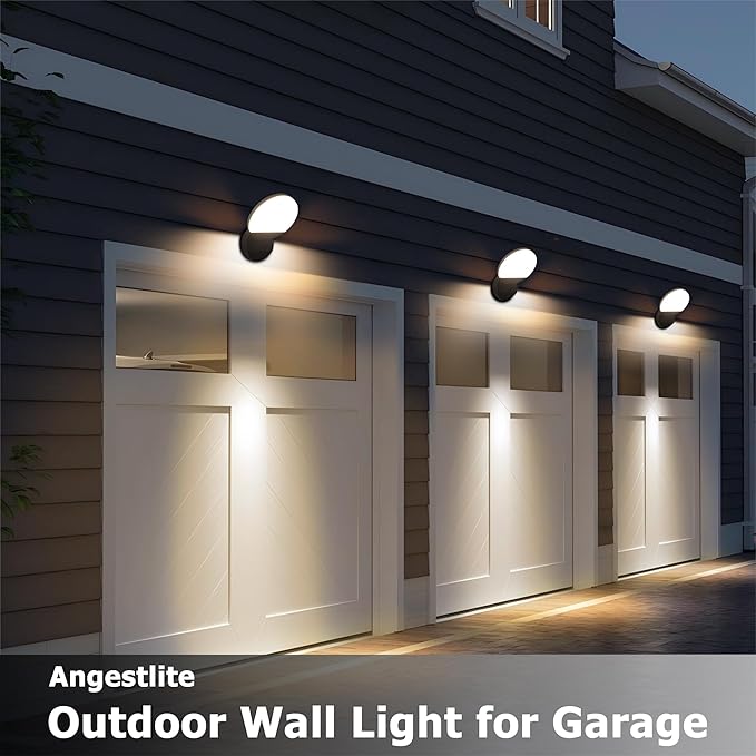 Outdoor Wall Light 18W 1980LM Black Aluminum Outdoor Lights IP65 Waterproof Rotatable Sconce Lighting LED Porch Lights 3000K Foldable Patio Wall Light Fixture for House Garage Round