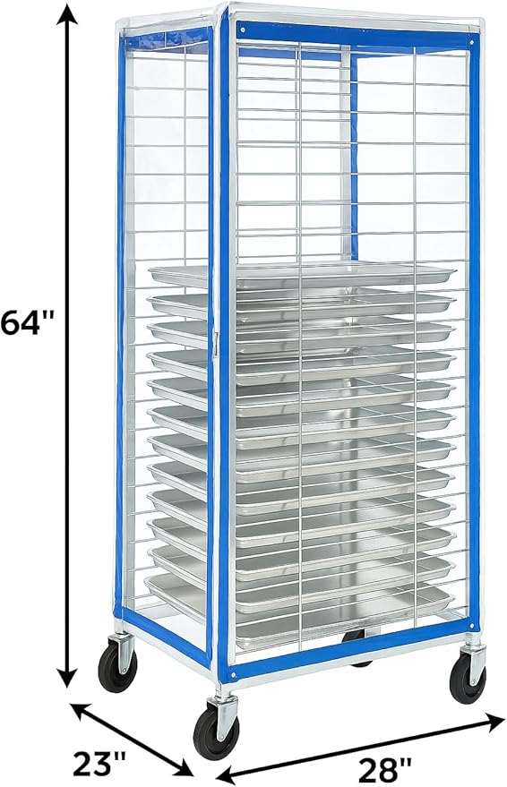 End Load Pan Rack Cover Clear Vinyl - 28 L x 23 W x 64 H