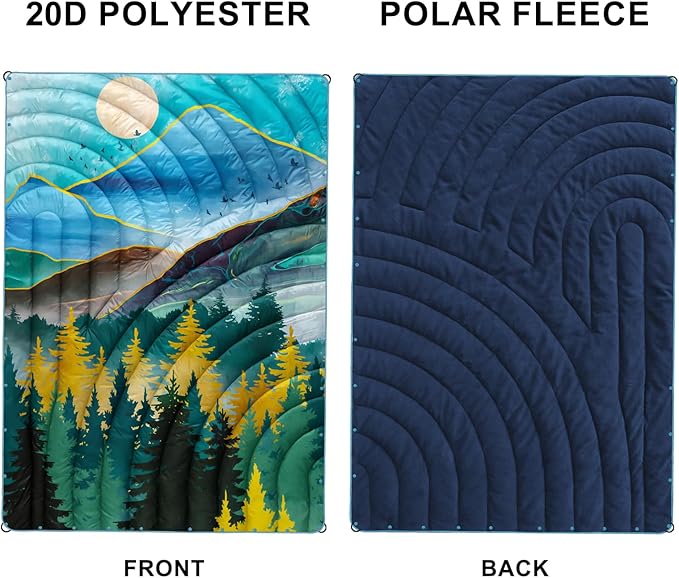Camping BlanketPuffy Blanket Lightweight Packable Camping Blanket Outdoor Blanket for CampingTraveling Stadium Hiking Picnics