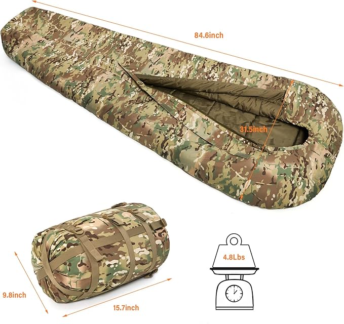 MT Military Army Force Defence 4 &amp Tropen Patrol Mummy Sleeping Bags with Bivy Cover Compression Sack Modular Sleeping System 2.0 for Cold Weather