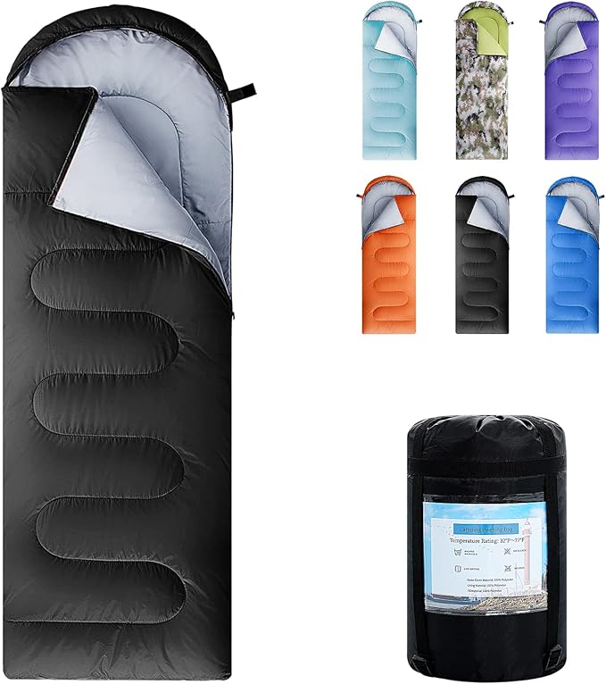 Sleeping Bags for AdultsKids &amp Girls-Warm &amp Cold Weather Lightweight Waterproof Sleeping Bag Backpack with Compact BagGreat for 3-4 Seasons HikingCamping and Outdoor