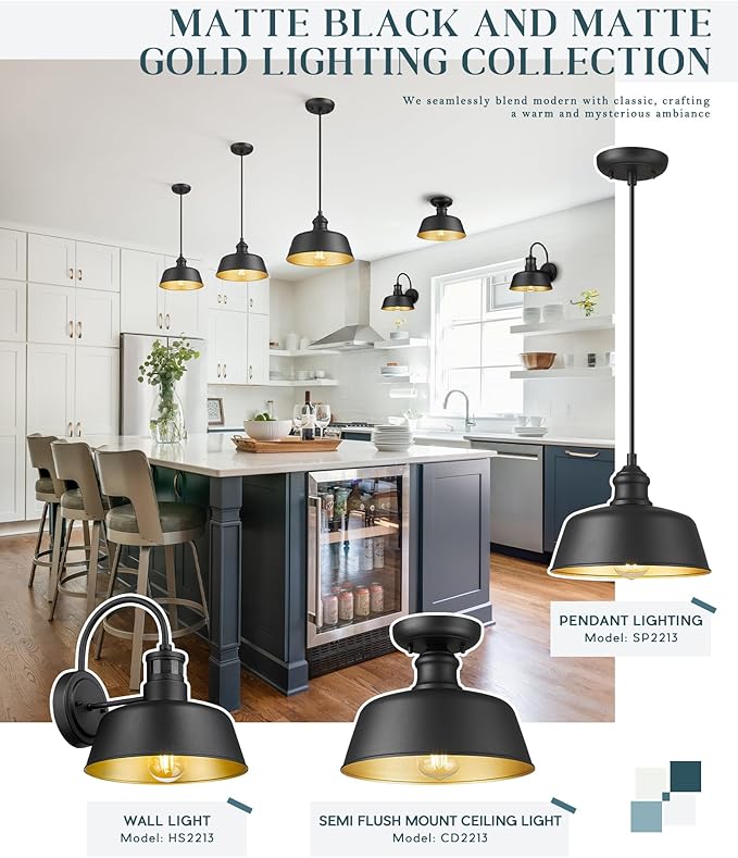 10 Motion Sensor Outdoor Light Fixture Dusk to Dawn Wall Light Fixtures with E26 Base Socket IP65 Waterproof Exterior Porch Lights Outdoor for Garage Entrance Doorway Entryways HS2213-1
