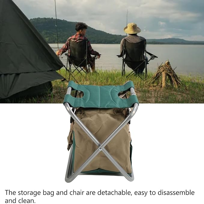 Folding Backpack Stool Multifunctional 600D Oxford Tool Bag with Detachable Seat for Gardening Fishing and Outdoor Camping (Silver)