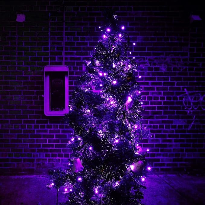 Connectable Purple String Lights 2pack 164ft 400Led 13 Modes String Lights Plug in Twinkle Light with Timer Indoor/Outdoor for Tree Party Halloween Decorations