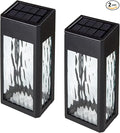 Classy Caps SWL888 - Black Aluminum Lancaster Deck &amp Wall Light (2 Pack) – Outdoor Solar LED Lighting Durable Black Aluminum Real Glass Construction Perfect for Outdoor Decks Patios and Walls