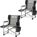 Overmont 2PCS Oversized Lightweight Camping Chair - Portable Comfortable Heavy Duty Foldable Directors Chairs with Side Table &amp Cooler Bag for Outside Camp Beach Picnic Lawn and Fishing Support 40