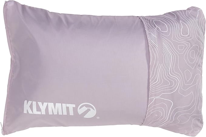 KLYMIT Drift Camping Pillow | Lightweight Travel Head Rest for Sleep Filled with Shredded Memory Foam Reversible Outer Cover for Extended Use Regular Size — Orchid