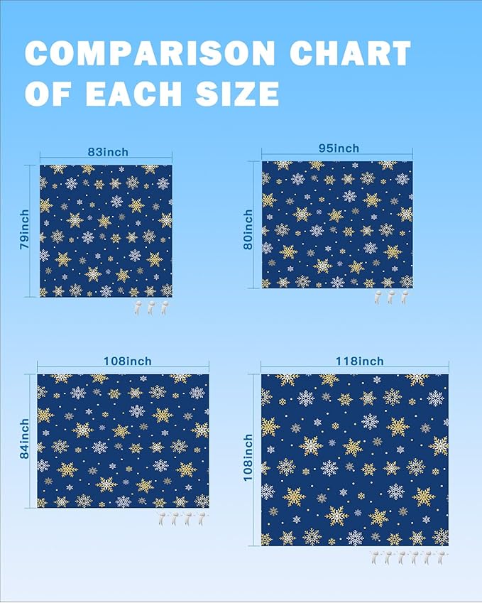 Beach Blanket Waterproof Sandproof OversizedChristmas Golden Winter Snowflake Blue Back Beach Mat with Corner Stakes Sand PocketsWhite Snowflakes Seamless Outdoor Picnic Mat for Travel 95x80In