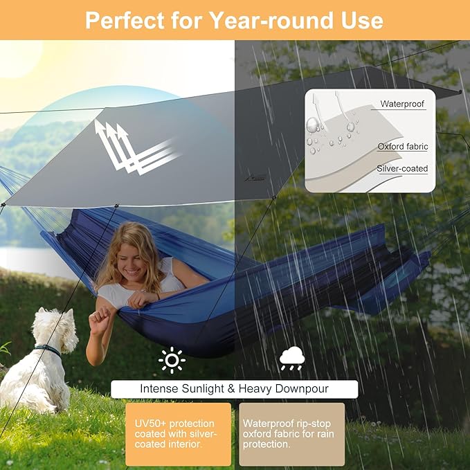 Camping Tarp with Poles 16x12 Ft Camping Canopy Waterproof Tent Tarp Rain Shelter for Camping PicnicBeach Outdoor Activities Extra Large Lightweight and UV Resistant Extra Large Grey