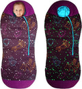 AceCamp Glow in The Dark Mummy Sleeping Bag for Kids and Youth Temperature Rating 30°F/-1°C Water-Resistant for Camping Hiking and Slumber Party