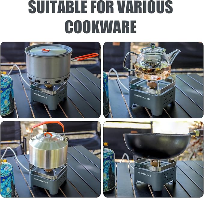 Single Burner Propane Stove Wind-Guard Camping Stove Automatic Ignition Propane Burner for Outdoor Cooking