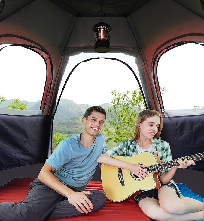 Camping Tent with Instant Setup 2/3 Person Weatherproof Easy Quick Set Up in 60 Seconds with Rainfly Backpack Tent for Family Camping &amp Hiking Upgraded VentilationCenter Height 66-inch