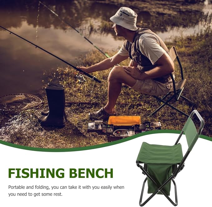 Portable Folding Chair with Storage Bag Lightweight Multi-Function Camping Stool for Fishing Travel Outdoor Leisure 18.11X10.62X8.26In