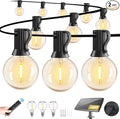 240FT Solar String Lights Outdoor Waterproof with Remote G40 Solar Powered String Lights with 80+3 LED Shatterproof Bulbs Dimmable Solar Patio Hanging Lights for Outside Backyard Party