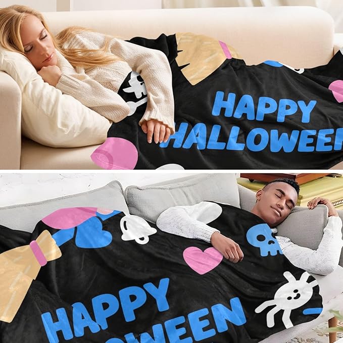 Blankets For Couch Halloween Witch Heart Black Blue Blankets &amp Throws 50'' x 70''