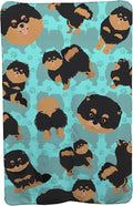 Caroline's Treasures MLM1040TBLT Black and Tan Pomeranian Soft Travel Blanket with Bag Airplane Blanket Indoor Outdoor Camping Blanket for Traveling Picnics Beach Trips Concerts