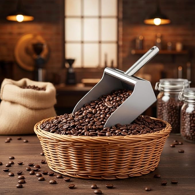 High Performance Stainless Steel Shovel for Cereals Flour Beans Commercial Kitchen Restaurant Accessories Use Outdoor Ergonomic Kitchen Accessories
