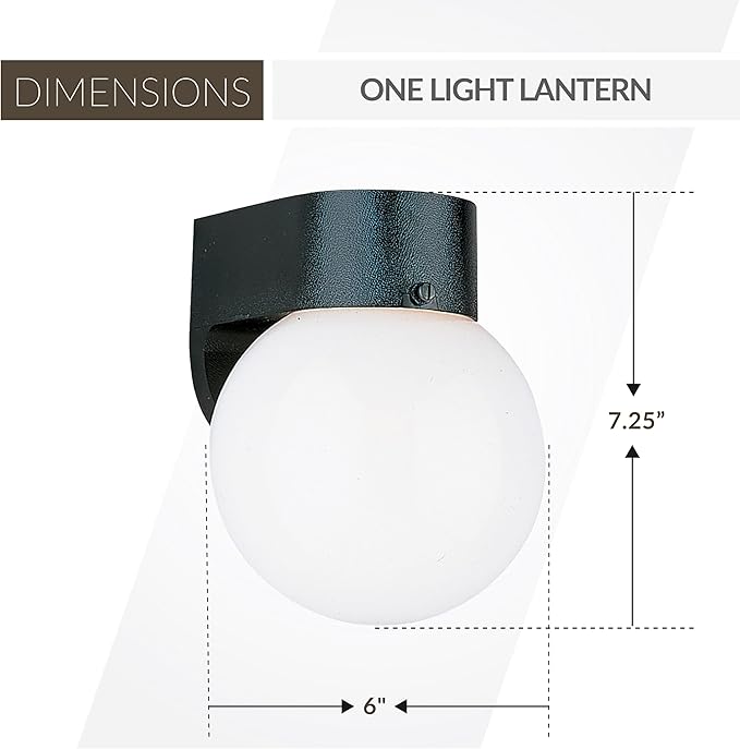 Generation Lighting 1-Light Outdoor Wall Series Traditional Outdoor Wall Lamp Black 8753-34 Lovely Wall Lamp for Outdoor Decor Wall Light Fixture Uses Standard or LED Light Bulb