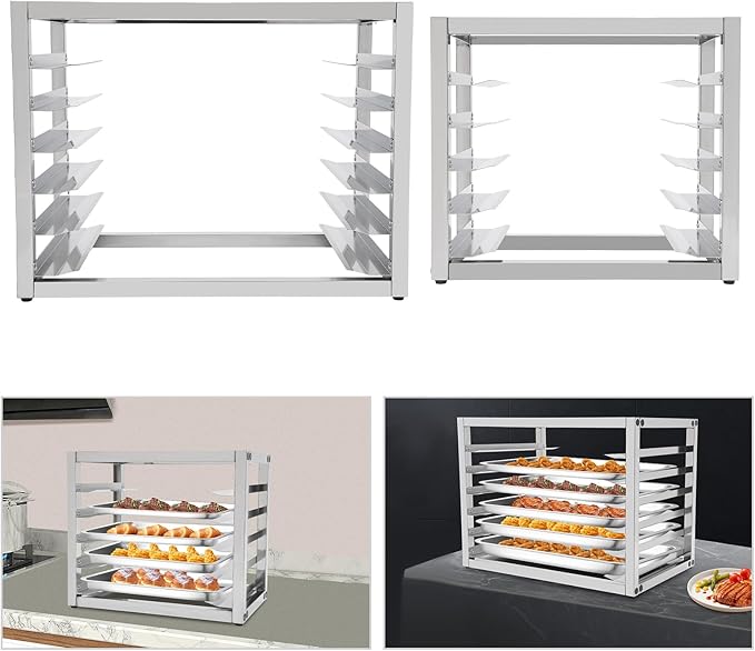 Stainless Steel Stackable Bun Pan Baking Cooking Bakery Wire Racks Bread Baking Equipment For Home Restaurant Kitchen (6 Tier)