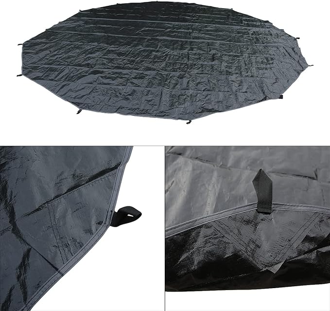 UNISTRENGH Outdoor Ultralight Waterproof Tent PE Footprint for 3M 4M 5M 6M Bell Tent Footprints Picnic Round Mat Portable Tarps for Bell Tent Ground CampingBlack Glamping Yurt Anti-Dirty Mat