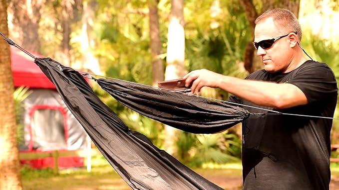 Go Outfitters Gear Loft for Hammock Camping - Ample Storage Space for Your Gear - Hangs from Your Hammock Ridgeline