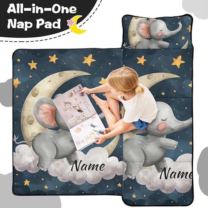 Toddler Sleeping Bag with Blanket &amp Pillow – Personalized Roll-Up Nap Mat with Custom Name for Kids