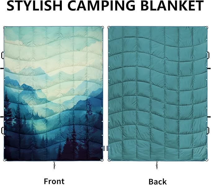 Camping Blanket Puffy Blankets Lightweight Windproof Resistant for OutdoorsHiking BackpackingCarPicnicStadium