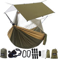 Sunyear Hammock Camping with Rain Fly Tarp and Net Portable Camping Hammock Double Tree Hammock Outdoor Indoor Backpacking Travel &amp Survival 2 Tree Straps100% Waterproof
