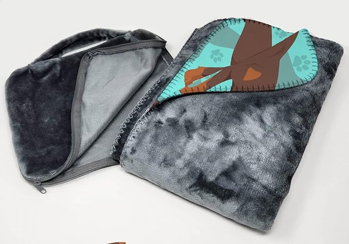 Caroline's Treasures MLM1075TBLT Red Doberman Pinscher Soft Travel Blanket with Bag Airplane Blanket Indoor Outdoor Camping Blanket for Traveling Picnics Beach Trips Concerts