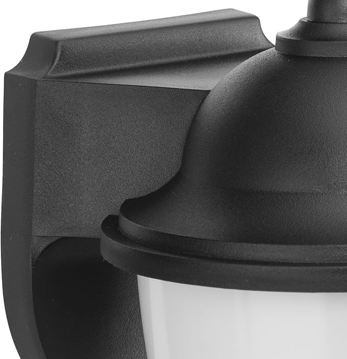 Progress Lighting Polycarbonate Outdoor 1-Light White Acrylic Shade Traditional Outdoor Wall Lantern Light Textured Black