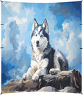 Camping Sun Shelters Husky Lying on Branches Beach Canopy 126 * 110.2in