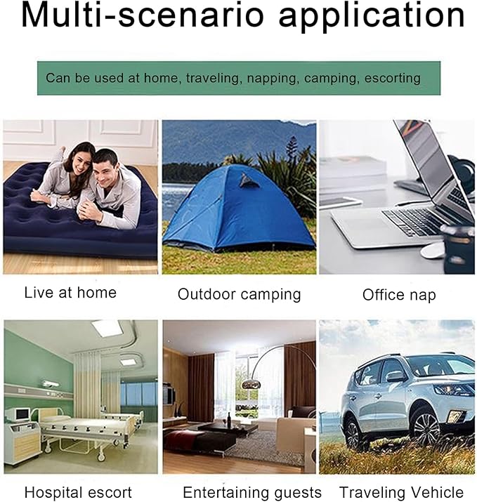 Twin Size Single Camping Air Mattress Bed with Air PumpInflatable Travel Air MattressThickened Portable Blow Up Sleeping Bed Pad for Truck Tent Camping/Home/Hiking(Black)