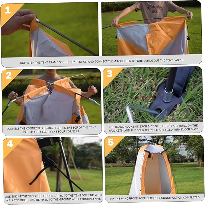 Pop-Up Changing Tent 190T 47x47x75 Changing Tent with Window &amp Door Camping Supplies with Windproof Rope &amp Peg Water &amp Sun Proof for Outdoor