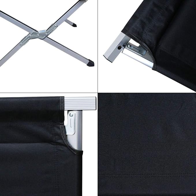 Folding Lightweight Bed &amp Portable Camping Cot with Carry Bag for Adults Hiking Hunting Traveling Blue Black Green Beige Gray