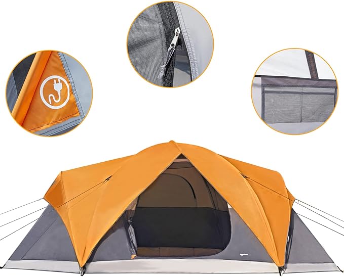 Amazon Basics Camping Tent 3-Season Dome Design with Rainfly