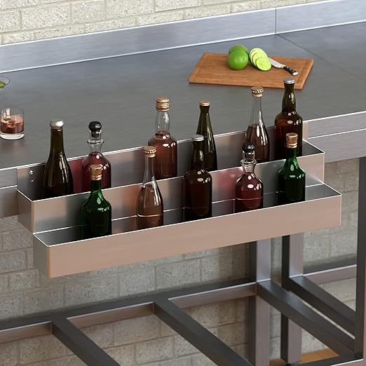 Stainless Steel Double Tier Speed Rail Liquor Rack Speed Rack Bottle Holder - 36 Inch