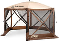 CLAM Pop Up Screen Tent Outdoor Camping Gazebo Canopy Escape 11.5' Brown - Heavy-Duty Portable Screened Shelter with Netting for Beach Patio and Backyard