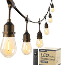 addlon 100FT Outdoor String Lights LED with Remote Dimmable Patio Lights Waterproof Shatterproof with 50 Edison Bulbs for Outside Backyard Porch Garden Bistro Pergola Party Decor Warm Lighting
