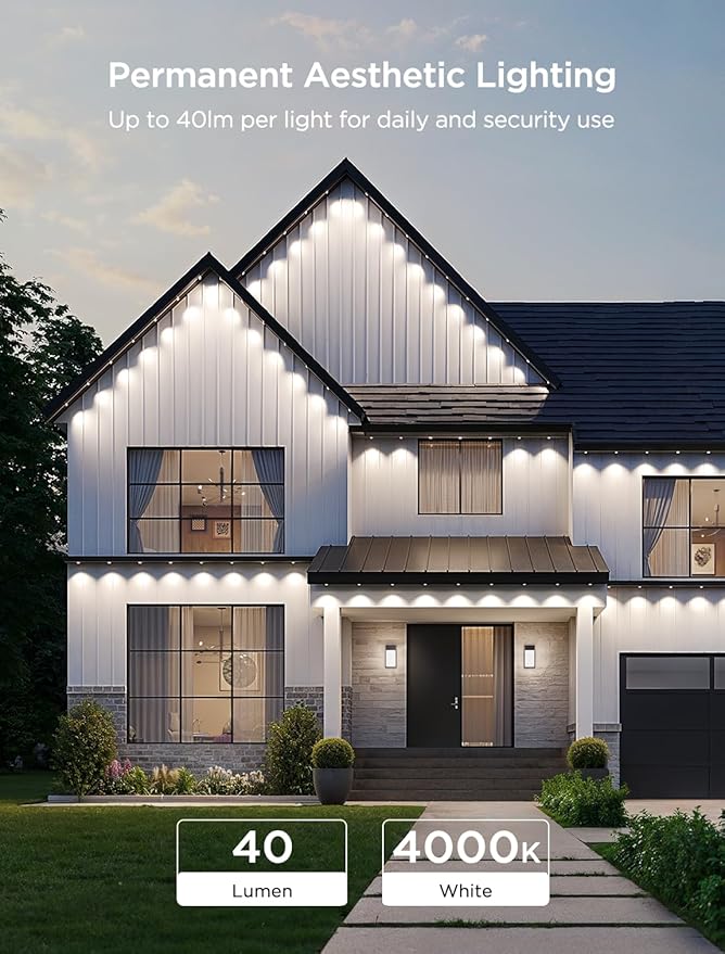 Govee 16.4ft Extension Lights Only for Permanent Outdoor Lights 2 Applicable to 50ft H705D and 100ft H705E Not Included Adapter or Control Box Black Version