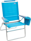 Rio Brands 17 Extended Height 4-Position Folding Beach Camping Lawn Chair Turquoise