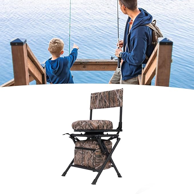 Lightweight Folding Chairs for Outside 360 Degree Camping Chair Portable Fishing Chair Foldable Compact Fishing Stool for Outdoor