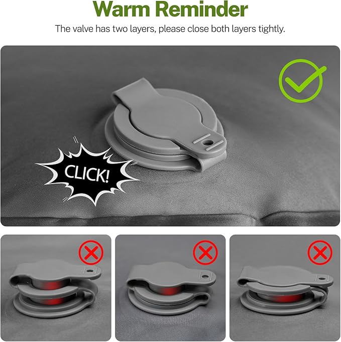 OGERY Sleeping Pad for Camping 6 Extra-Thick Reinforced Camping Sleeping Pad with Pillows &amp Built-in Foot Pump Ultralight Self Inflating Air Mattress Mat for Tent Hiking Essentials Gear