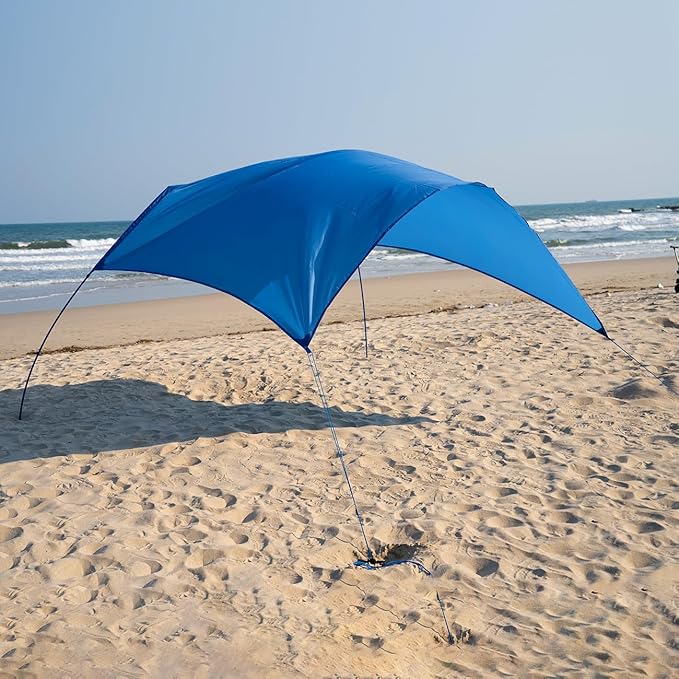 Beach Wind-Powered Shade Canopy Portable Sun Shelter Tent UPF 50+ UV Protection Lightweight Easy Set Up 78 Sq. Ft. of Shade for 1-3 People.Lite Regatta