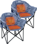 NAIZEA Heated Camping Chair Oversized Heated Folding Outdoor Chair for Adults with 3 Heat Levels Portable Foldable Patio Lounge Chair for Sports Outdoors Camp Battery NOT Included
