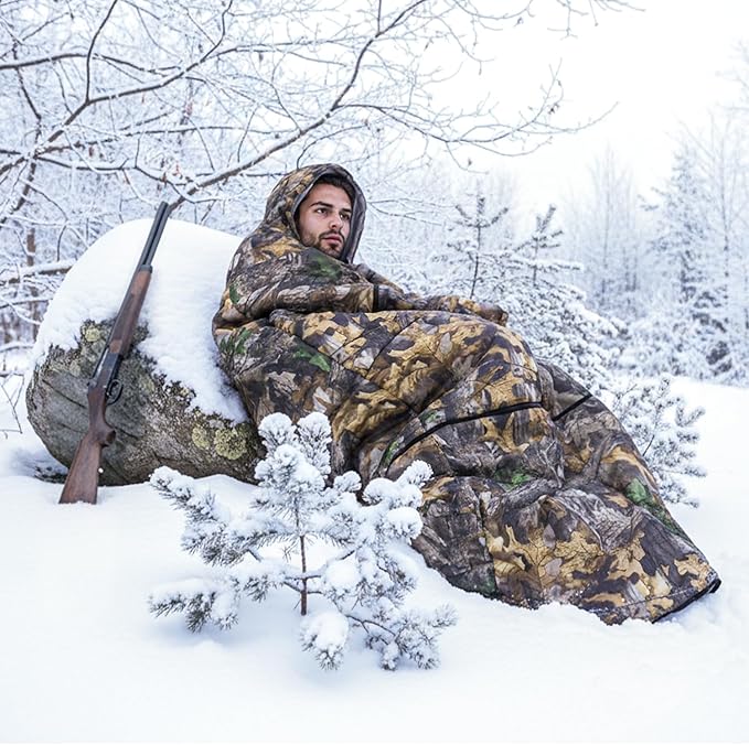 Wearable Sleeping Bag Adult Outdoor &amp Indoor Sleeping Bags Applicable Temperature 25℉-50℉ Designed for Camping Hiking Backpacking and Other Outdoor Adventures