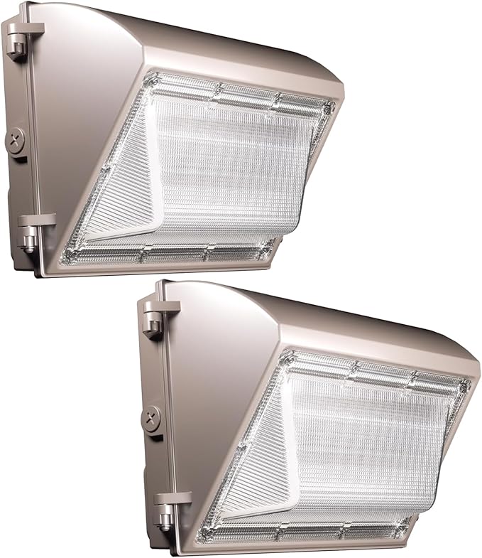 LED Wall Pack Light 60W 7800lm with Dusk to Dawn Photocell 5000K Daylight Wall Pack Outdoor Light Repalces 600W HPS/HID Light IP65 Waterproof for Stadium Yard Buildings Parking Lots
