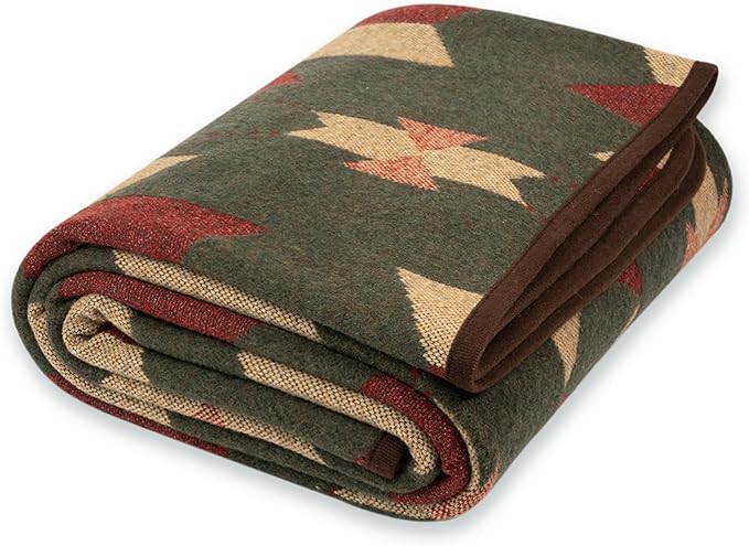 PuTian Merino Wool Camp Blanket - 51 x 63 Great for Bed Couch Camping Outdoors Travel Emergency -Large Warm Soft Washable Wool Throw